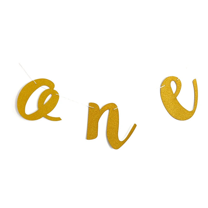1 set Creative Glitter Number one Banner Girl Boy 1st Birthday High Chair Baby Shower Prince Princess Party Decorations Supplies|Флажки