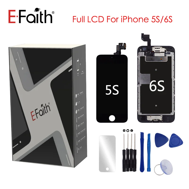 

E-Faith Grade AAA Full Set Display Digitizer Touch Screen Replacement for iPhone 5 5C 5S 6 6S LCD Full Assembly