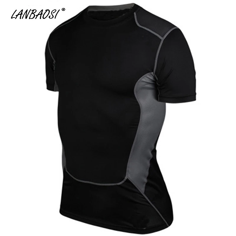 Cheap Authentic Sports Jerseys Men Fitness Compression Short Sleeve
