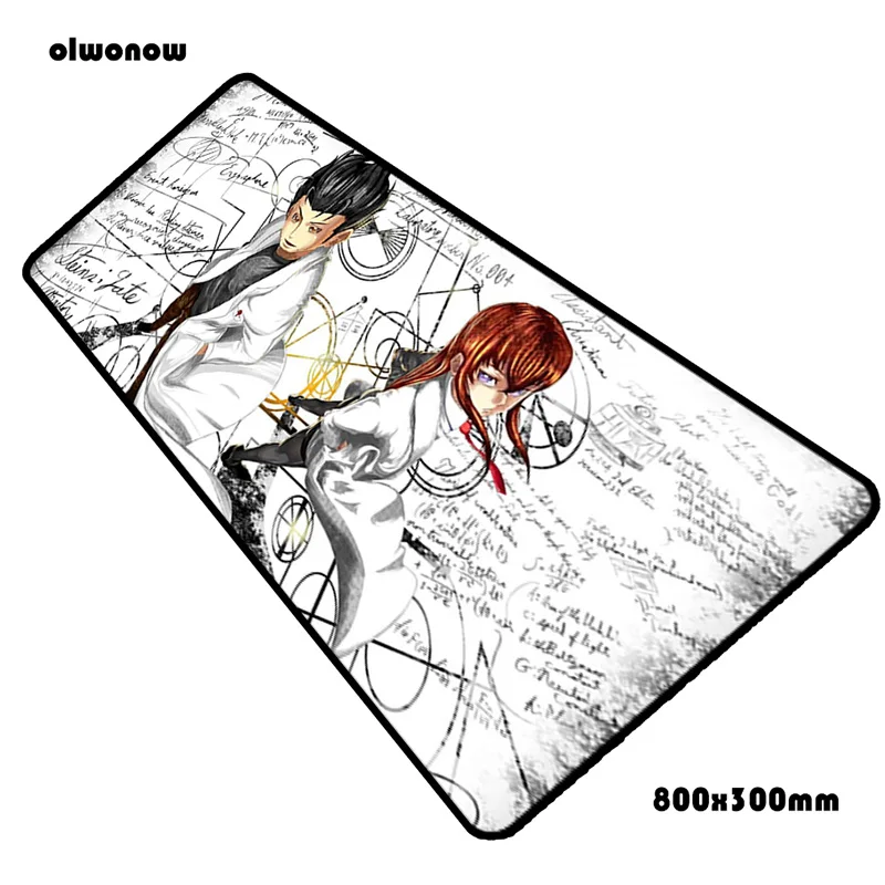 Коврик для мыши steins gate 800x300x2 мм, Подарочный Коврик для компьютерной мыши, игровые аксессуары xl, большой коврик для мыши, клавиатура, игры для pc gamer