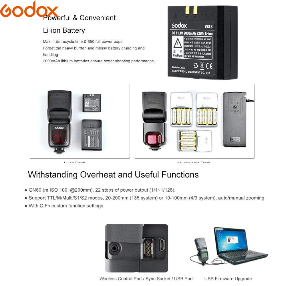 Godox VING V860II Литиевая Батарея Вспышка GN60 HSS 1/8000s ttl вспышка + X1T триггер для Canon Nikon sony