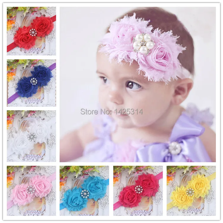 Детская повязка на голову с цветами 20 шт.|shabby chic flowers|baby headbandheadband kids |