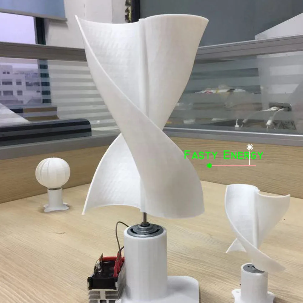 

Cheap DC Micro Motor 30 LED lights Vertical Axis Wind Turbine Generator Blades full set DIY wind generator windmill fun gift