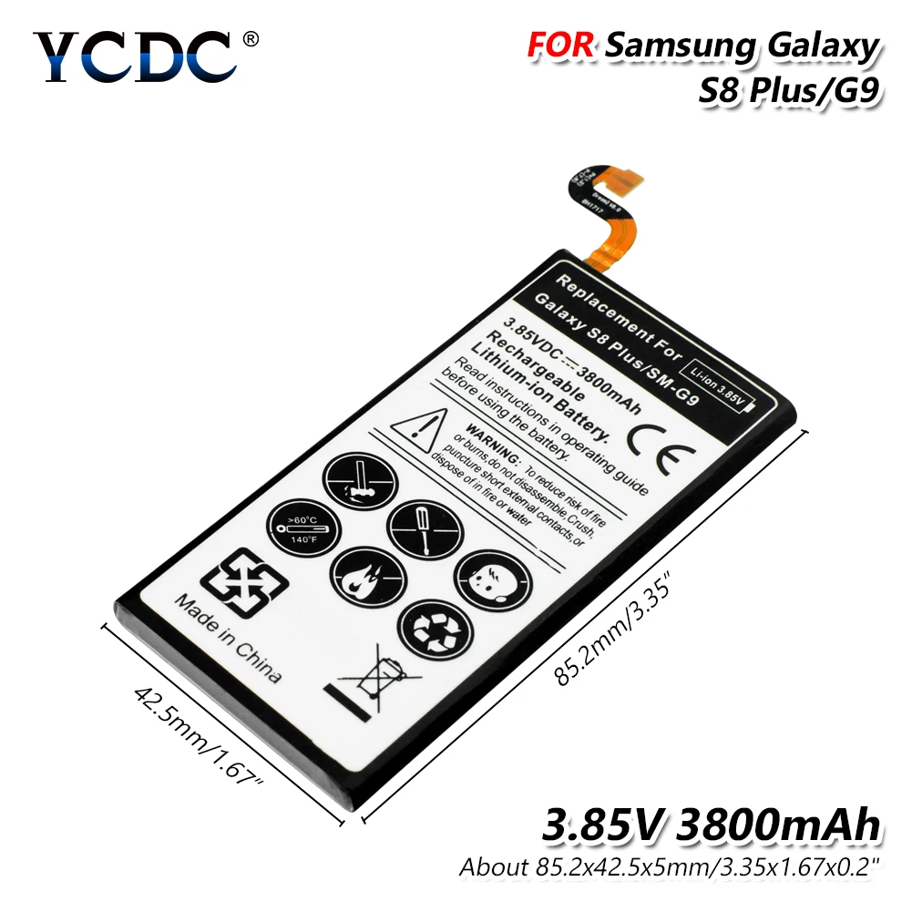 

3800mAh Replacment Phone Battery for Samsung Galaxy S8+ S8 Plus S8Plus SM-G9 SM-G955 G955T G955S G955P G955U Lithium Batteries