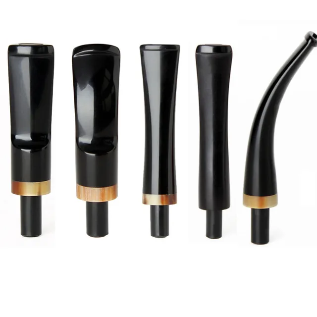 MUXIANG Classic Briar Wood Pipe Acrylic Handmade BeTobacco Pipe Stem Replacement Smoking Pipe