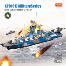 6-в-1 XIPOO 1233 шт. блоки XP91017 голубого Кита боевой крейсер строительные блоки модель DIY Кирпичи Классические детские игрушки подарок на день рождения