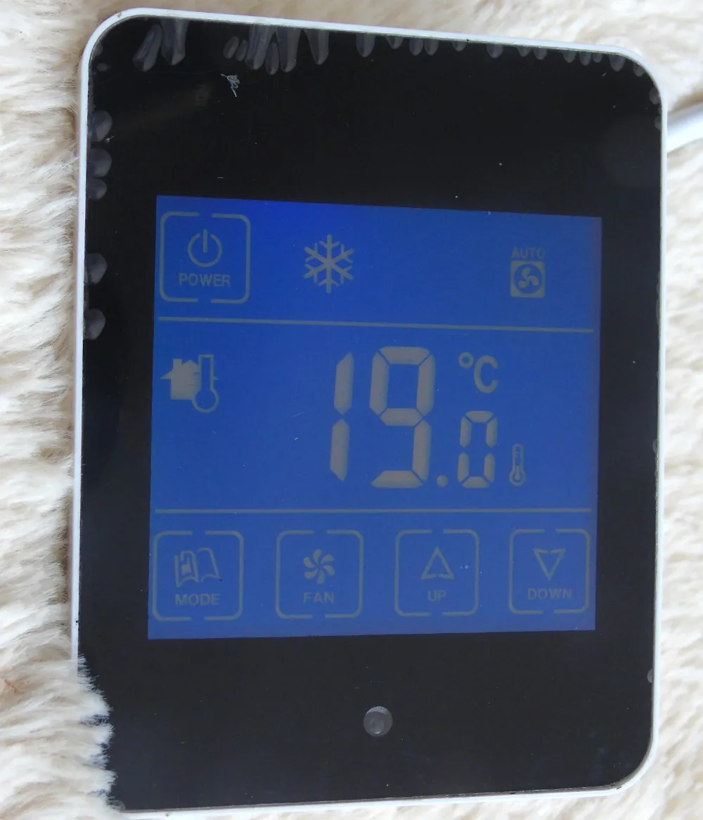 

Ultra-thin screen fan coil thermostat with cool heat 3 speed