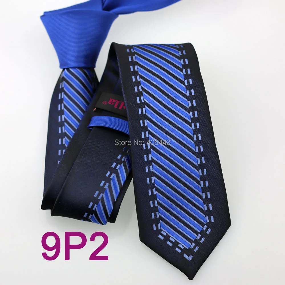 YIBEI Coachella галстук узкий галстук Королевский синий узел контрастные пестрые галстуки тонкий темно-синий кайма диагональный полосатый галстук Cravate 9P2