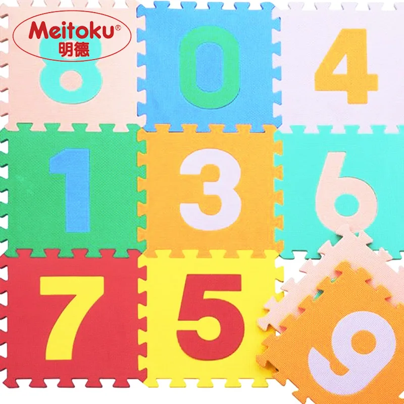 Meitoku bébé EVA mousse jeu Puzzle tapis/numéro 0-9 tapis de sol à emboîtement, chaque 32cm X 32cm X 1CM = 12 \