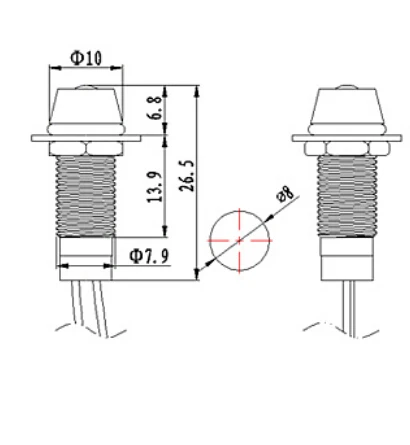 Cheapest 8mm LED metal Brass no resistor. 3V, 6V, 12V, 110V, 220V, red, green, yellow, blue  indicator light  pilot lamp
