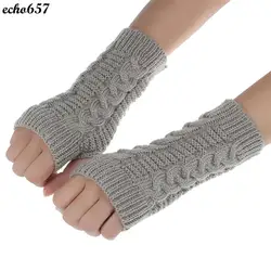 Echo657 Мода Трикотажные ARM Пальцев Зимние перчатки унисекс мягкие теплые варежки Окт 21