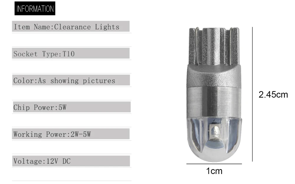 1 шт. T10 W5W светодиодный автомобильный светильник SMD 3030 габаритная лампа WY5W 192 501 задний боковой Клин для лампы парковочный купольный светильник Авто Стайлинг DC 12 В