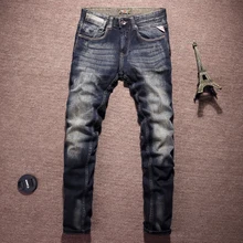 Fashion Classical Jeans Men Vintage Designer Cotton Denim Pants High Quality Slim Fit Retro Washed Ripped Jeans For Men Trousers Fashion Classical Jeans Men Vintage Designer Cotton Denim Pants High Quality Slim Fit Retro Washed Ripped Jeans For Men Trousers