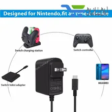 Штепсельная вилка США Быстрая зарядка 15 Вт адаптер переменного тока для консольной игровой консоли с переключателем питания type-C интерфейсный переключатель питания