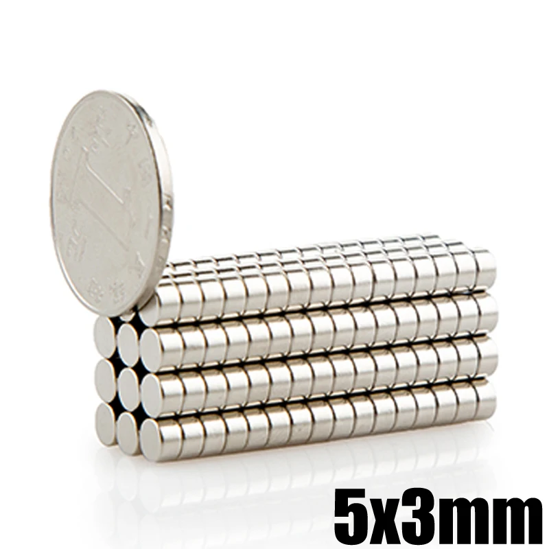 100 шт. 5x3 Неодимовый магнитный диск 5 мм x 3 мм N35 NdFeB постоянные маленькие круглые супер сильные мощные магнитные магниты