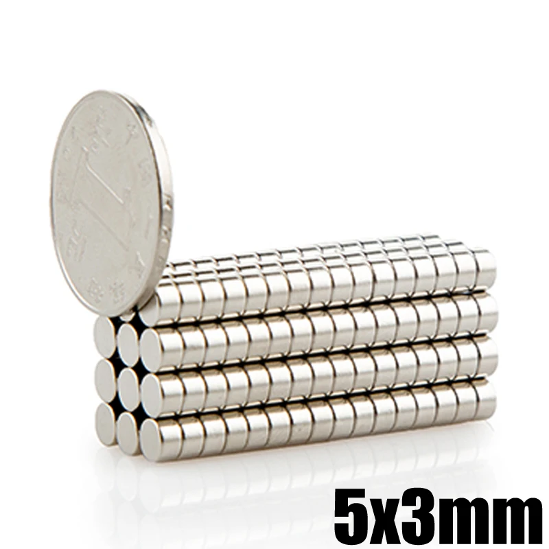 

100Pcs 5x3 Neodymium Magnet Disc 5mm x 3mm N35 NdFeB Permanent Small Round Super Strong Powerful Magnetic Magnets