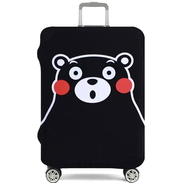 Защитный чехол для багажа, чехол для костюма, стрейчевый тканевый мультяшный корейский защитный чехол для багажа, пылезащитный чехол, аксессуары для путешествий - Цвет: Black C