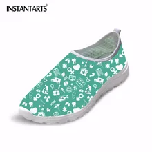INSTANTARTS/Новинка; дышащая обувь на плоской подошве; женские дизайнерские сетчатые кроссовки без шнуровки с рисунком; легкие женские туфли на плоской подошве