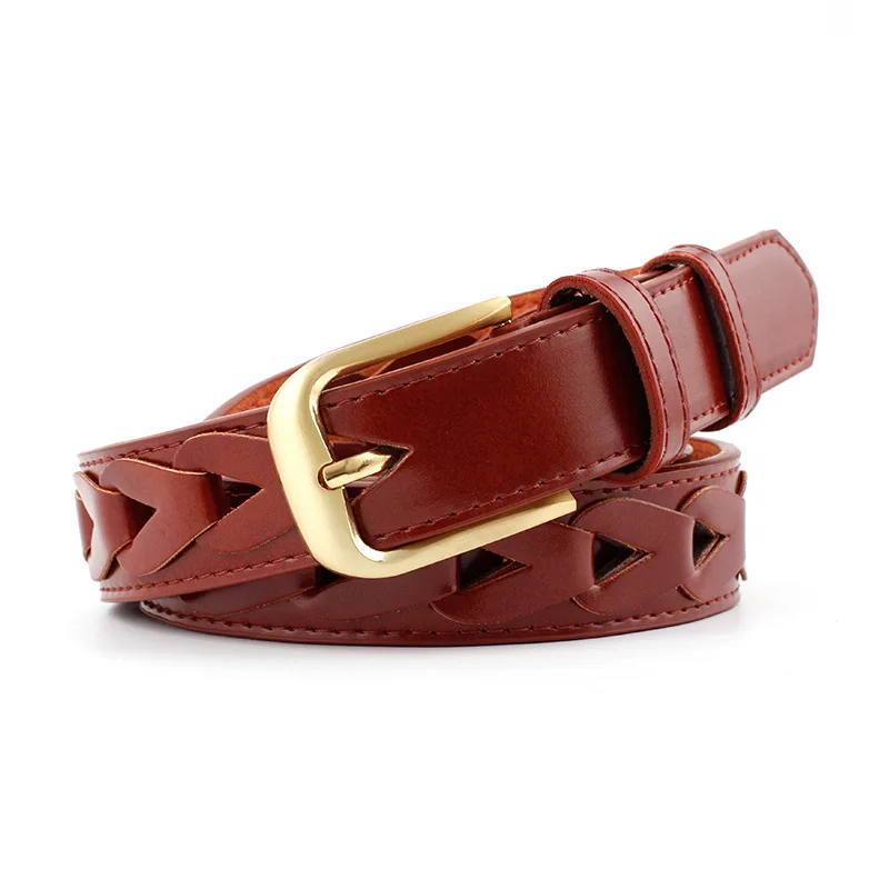 

2019 Fashion Designer Triangle Grommet Belt for Women Gold Metal Pin Buckle PU Leather Belts Ladies Waistband Strap for Jeans