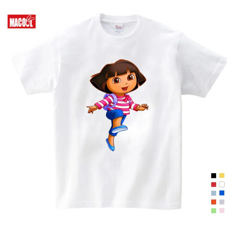 3T-9T Girl Summer Clothes T Shirts Casual Funny Top T Shirt Boys Tops 2018 New T Shirts Kids Toddler Dora Explorer Tee Shirt