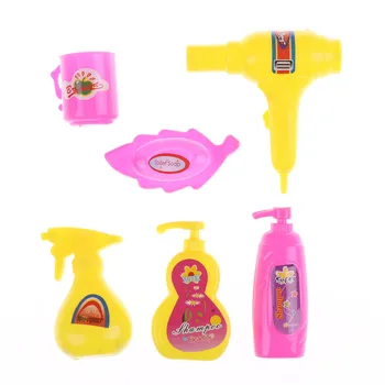 

Mini Doll House Hair Dryer Bath Soap Cup For Kids Toy Doll Miniature Bath Supplies Doll Bathroom Product Accessory 1Set