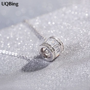 

925 Sterling Silver Cylindrical Necklaces & Pendants Pure Sterling Silver Choker Necklace Jewelry Collar Colar de Plata