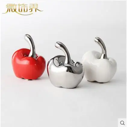 

white red ceramic apple home decor crafts room decoration ceramic ornament porcelain figurines christmas articles decorations