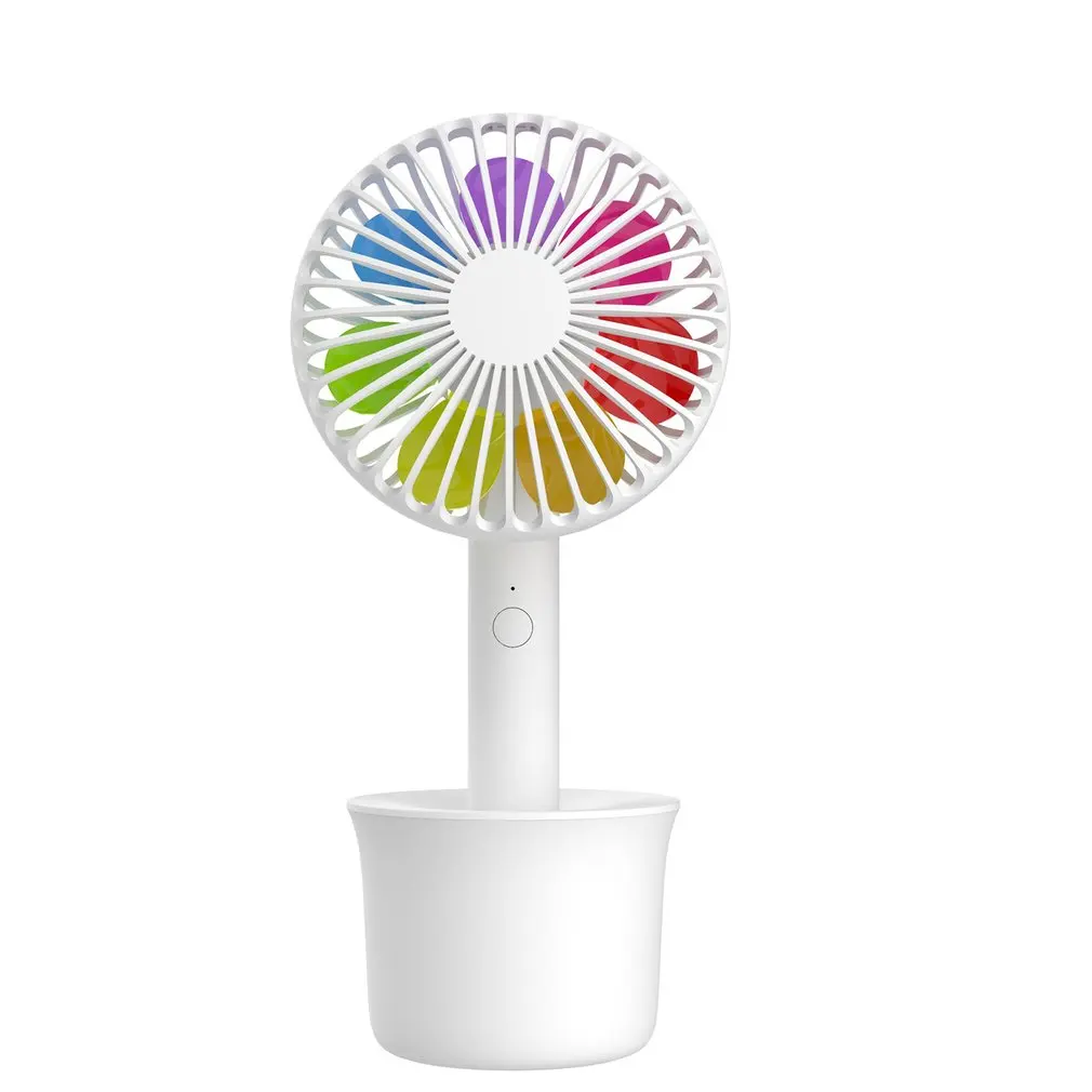 

Colored Sunflower Mini Handheld Fan 3 Adjustable Speeds USB Rechargeable Travelling Handy Fan with Removable Base