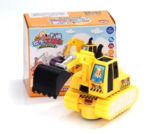 360 degree rotate electric excavator Children toys with flashing/ Kids boy’s gifts music trumpet Truck tractors for battery toys