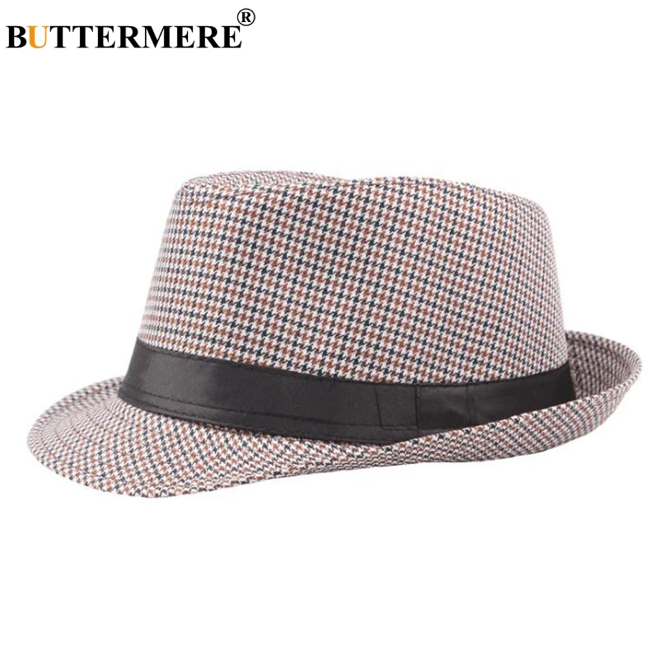 Buy BUTTERMERE Canvas Fedoras Men Coffee Casual Jazz