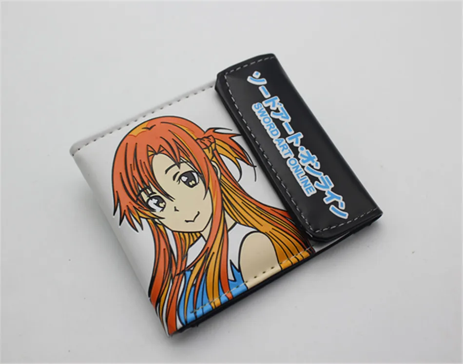 Sword Art Online SAO Kazuto Pu короткий кошелек Двойные фото держатель для карт слоистая кнопка мужской кожаный кошелек с рисунком для мальчиков и девочек