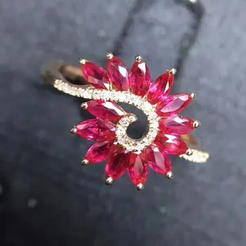 

shilovem 925 sterling silver Natural RUBY Ring fine Jewelry Customizable women trendy ETHNIC WEDDING open yh2.52.5 h