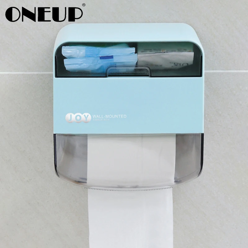 

ONEUP Waterproof Toilet Paper Holders Plastic Multifunctional Storage Box for Bathroom Kitchen Portable Toilet Paper Holders