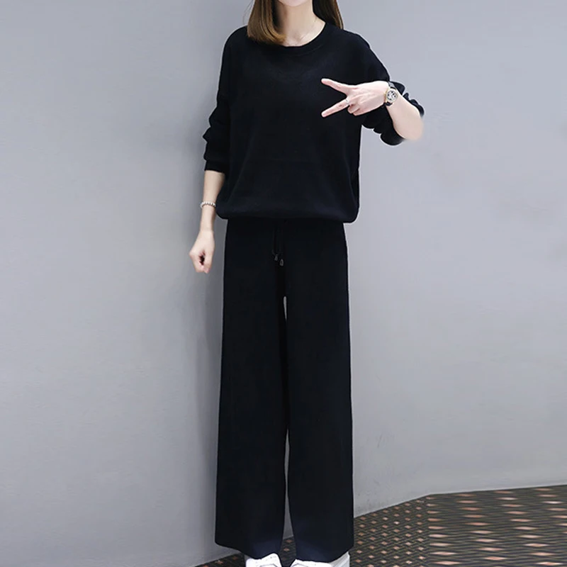 Женский комплект из двух предметов в Корейском стиле, топ и штаны, 2019 летняя одежда для женщин, повседневный спортивный костюм, женский