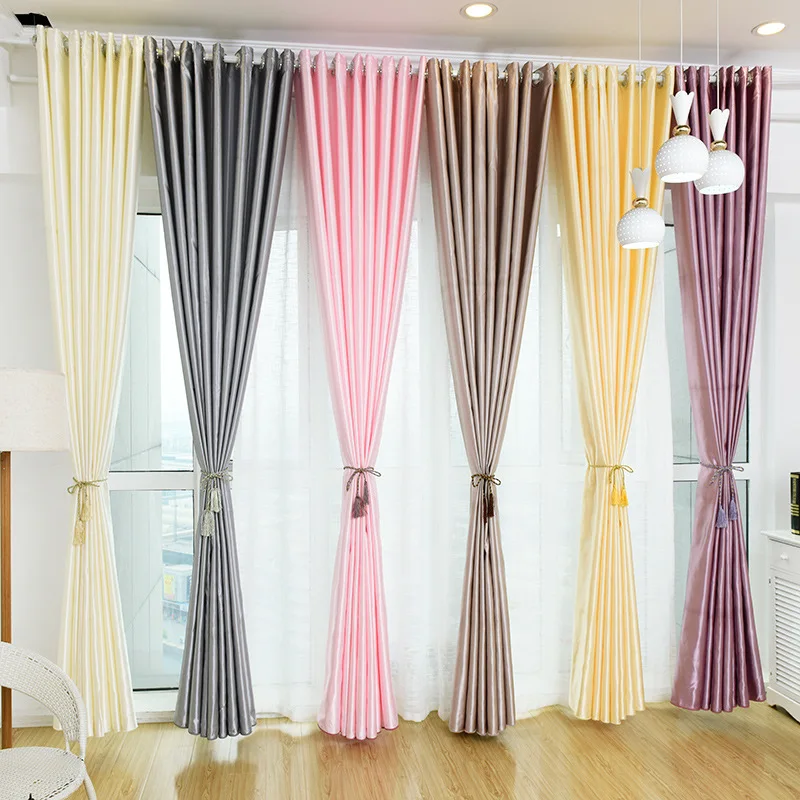 

Pure color Curtains for Living Room Bedroom Study New Half Shading European Style Simple Chinese Multicolor Spot Solid Color
