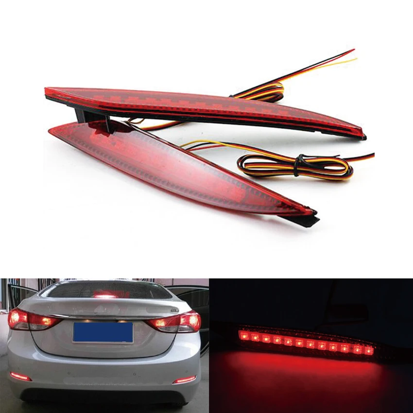 

for Hyundai Sonata yf 2011 i45 Red LED Rear Bumper Reflector Light Tail Brake Parking Warning Auto Fog Lamp Bulbs 1 Pair