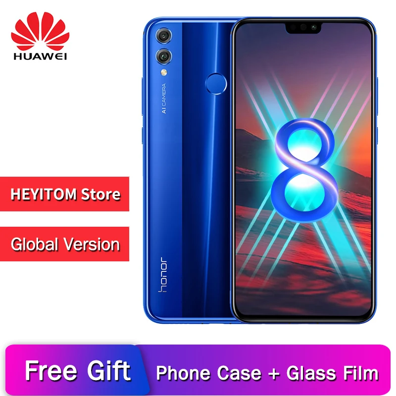 

The original Honor 8X global rom Smartphone 6.5'' full Screen OTA update Android 8.1 Octa Core fingerprint