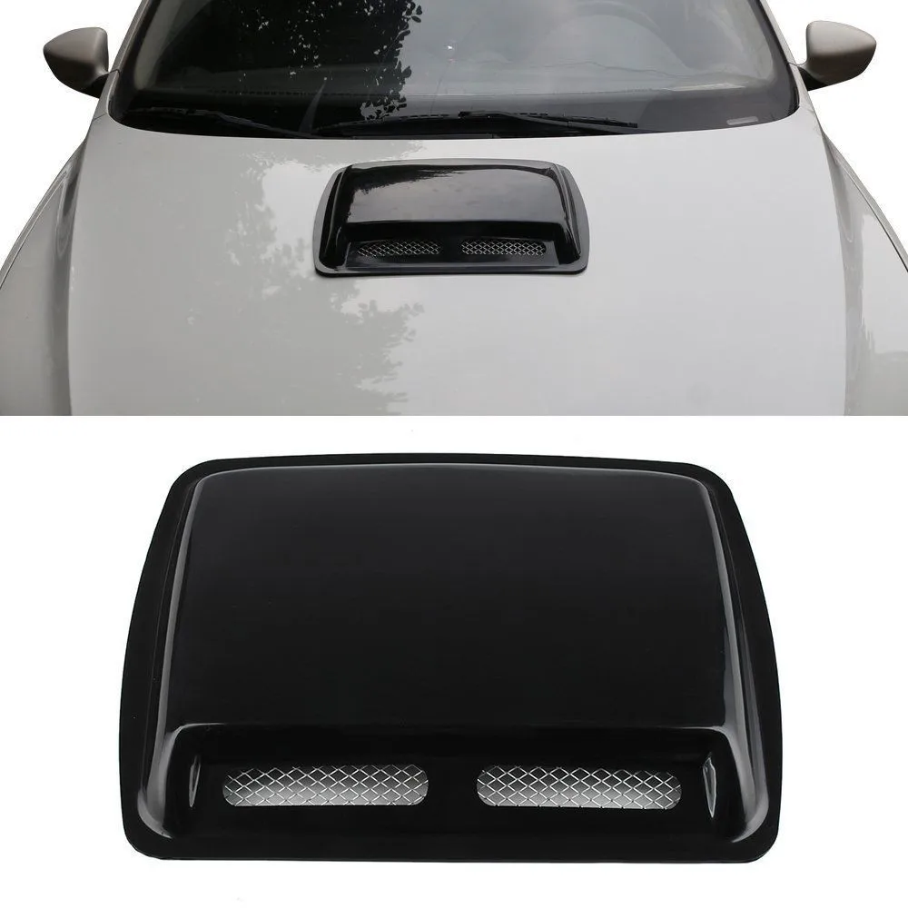Nuevo Blanco Coche Decorativo ingesta de flujo de aire toma De Ventilación Capó Cubierta Capucha Turbo