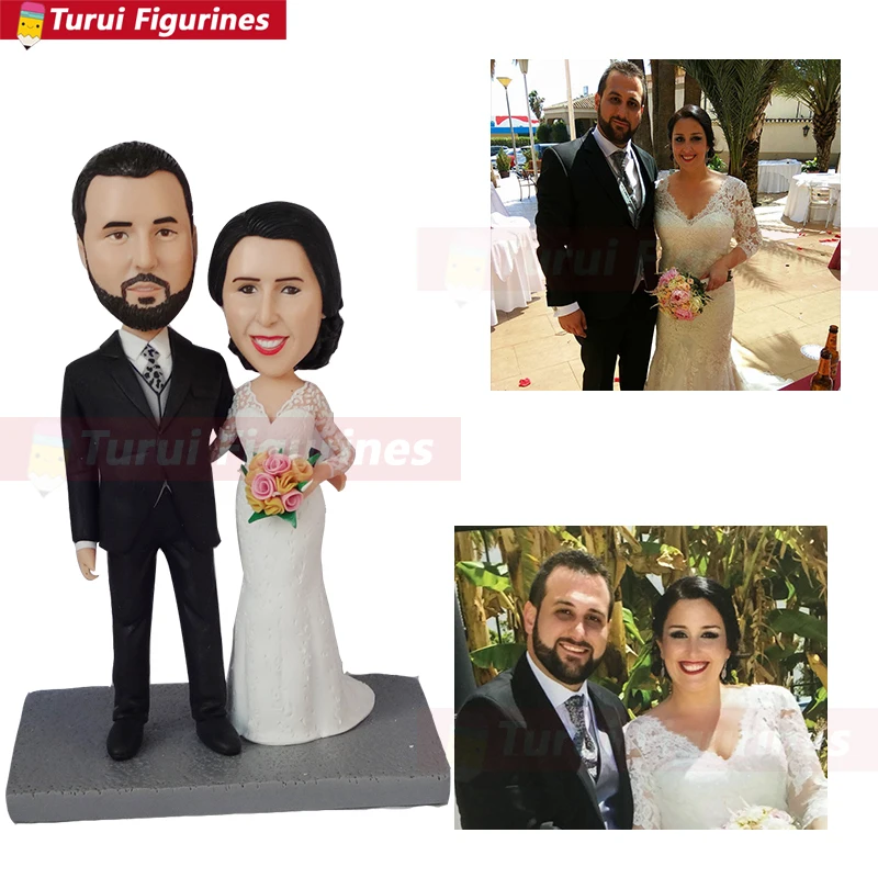 Свадебный торт topper персонализированный сделать индивидуальный bobblehead дешевые