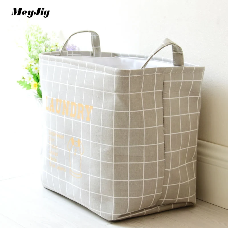 Clothing Storage Baskets Folding Laundry Basket Fabric Hand Basket