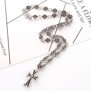 

Crowe cross anchor necklace pendant men and women domineering retro adjustable necklace jewelry gift