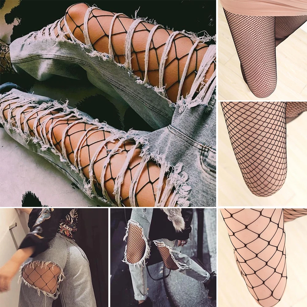 

iMucci Pair Of Sexy Black Mesh Sheer Tights Pantyhose Women's Net Daily Life Small Middle Big Hollow Fishnet