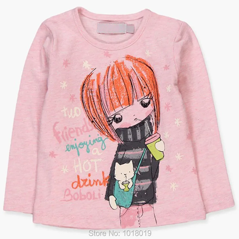 Новинка года, футболка для маленьких девочек брендовая качественная одежда из хлопка для маленьких девочек детская футболка детская одежда с длинными рукавами, футболка, блуза - Цвет: 51513