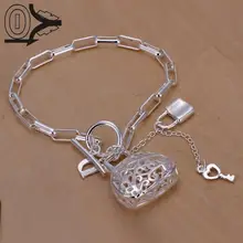 Новое поступление посеребренный браслет, свадебные ювелирные аксессуары, модные подвесные сумки клетчатый браслет на подарок