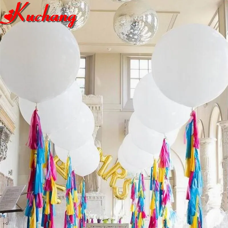 

1PC Giant White Balloon 36 inch Colorful Round Latex Balloons Helium Inflable Wedding Birthday Party Large Balloon Decoration