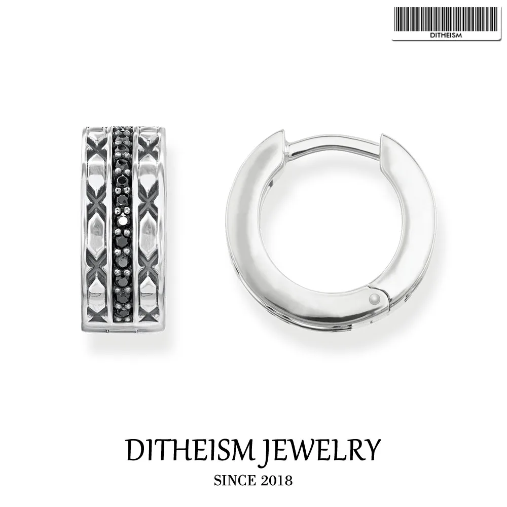 Creole Подвесные серьги-кольца, модный золотого цвета модные ювелирные изделия геометрические стерлингового серебра 925 подарок для женщин - Окраска металла: Ornament