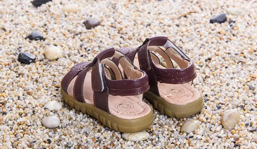 Children's genuine leather sandals-16