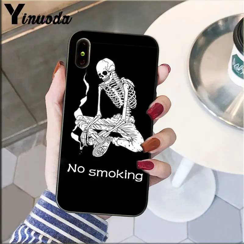 A8 Yinuoda милый Скелет ТПУ мягкий силиконовый черный чехол для телефона для Apple iPhone 8 7 6 6S Plus X XS MAX 5 5S SE XR чехол - Цвет: A8