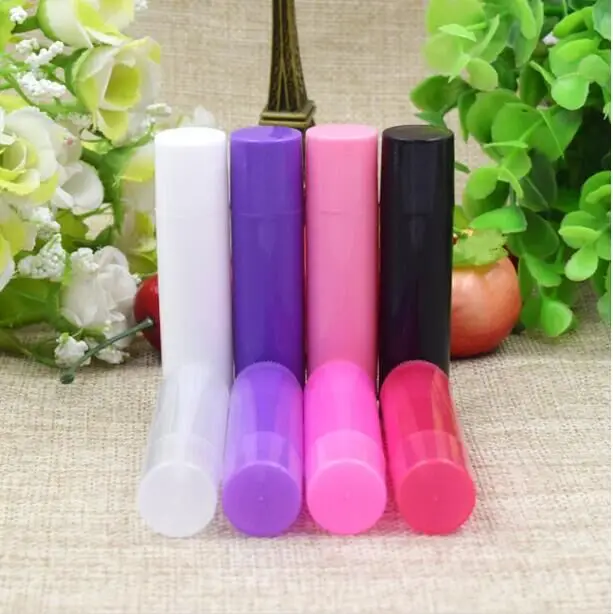 Free Shipping 5g/ml white black purple clear Plastic Lipstick tube