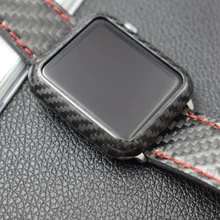 Защитная крышка для Apple Watch Series 4 5 чехол из настоящего углеродного волокна 40-44 мм Ультратонкий корпус для iWatch Series 3 2 1 Чехлы для часов